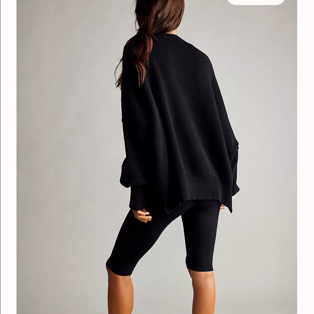 Free People Black Oversized Sweater